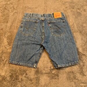 Levis 505 Regular Fit Denim Shorts Mens 38 Blue Mid Wash Jean Jorts Classic Y2K